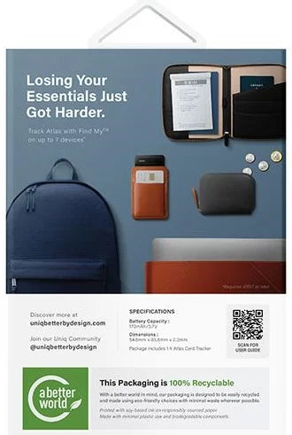 UNIQ ATLAS NFC-ENABLED CARD TRACKER - GRAPHITE (GRAPHITE)