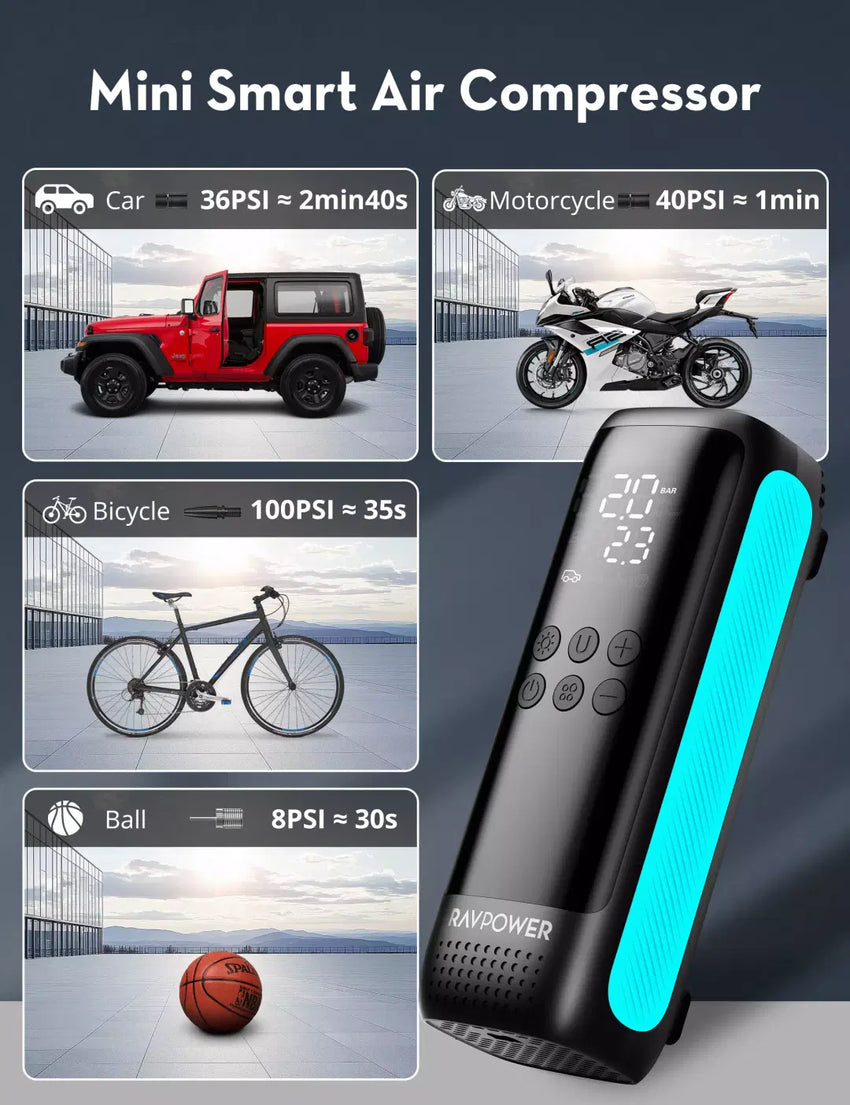 RAVPower RP-PC1084Pro Smart Car Tire Inflator black
