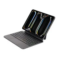 SIA Metal Magnetic Keyboard Pro 6 lines layout for ipad pro 13" 2024 with Pencil holder -black AR/ENG
