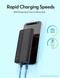 RAVPower RP-PB1228 PD 20W Pioneer 10000mAh 3-Port Power Bank black