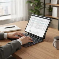 SIA Metal Magnetic Keyboard Pro 6 lines layout for ipad pro 13" 2024 with Pencil holder -black AR/ENG