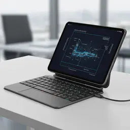 SIA Metal Magnetic Keyboard Pro 6 lines layout for ipad pro 13" 2024 with Pencil holder -black AR/ENG