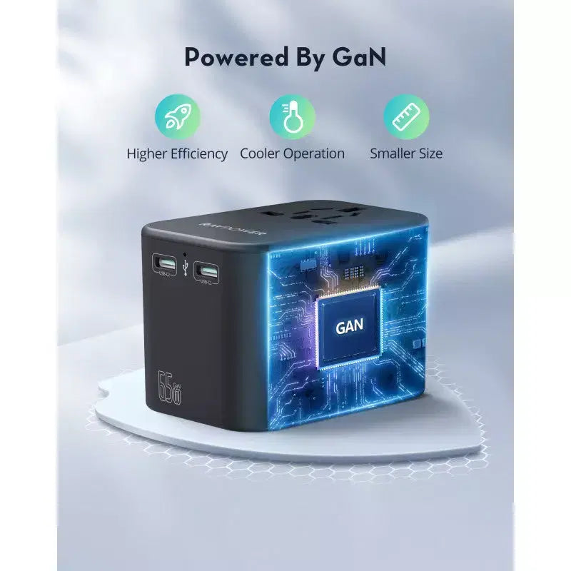 Ravpower RP-PC1034 PD PIONEER 65W 3-Port Travel Charger black