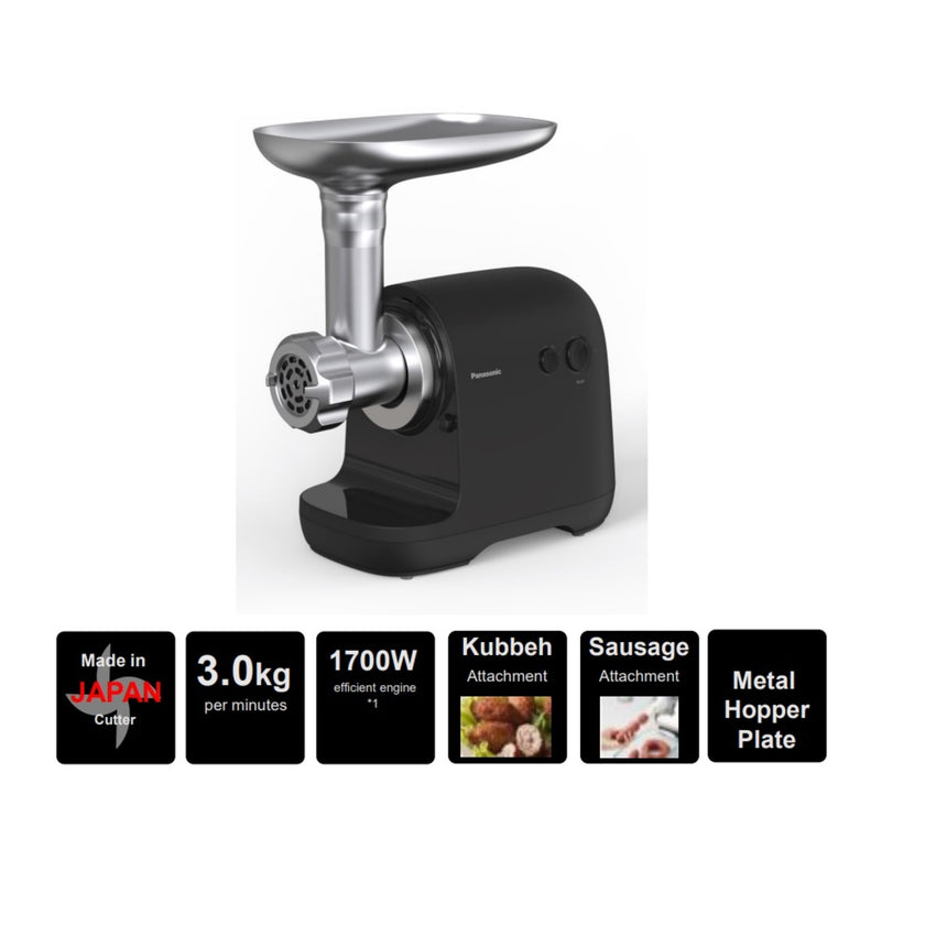 Panasonic Meat Grinder, 1700W, 5 attachment - Black