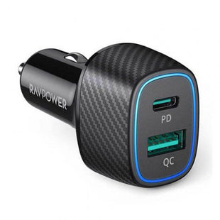 RAVPOWER PD PIONEER 48W 2-PORT USB CAR CHARGER – BLACK