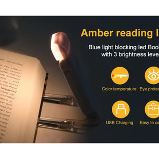 Litom Generic Rechargeable Book Light Reading Light, Portable USB Rechargeable LED Clip on Book Lights for Reading in Bed, 3 Brightness Adjustable Dimmable Bookmark Light for Eye-Protection, Reading Lamp (Black)