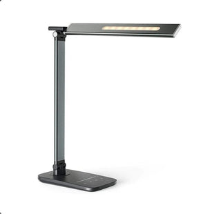 LITOM LED Desk Lamp  Eye-Caring Desk Light with Up & Down Lightening Design, 10 Brightness, 5 Color Mode, Anti-Blue Light Bulb, USB Charging Port, 1H Timer for Reading, Work, Study, Home Office 14W