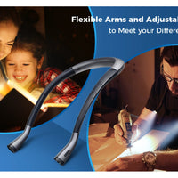 LITOM Amber Neck Light, Eye-Caring Anti-Blue Book Light 4 LED Reading Light with 3 Colors 6 Brightness, Rechargeable up to 80H for Reading in Bed, Knitting, Camping, Repairing