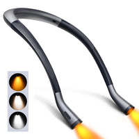 LITOM Amber Neck Light, Eye-Caring Anti-Blue Book Light 4 LED Reading Light with 3 Colors 6 Brightness, Rechargeable up to 80H for Reading in Bed, Knitting, Camping, Repairing