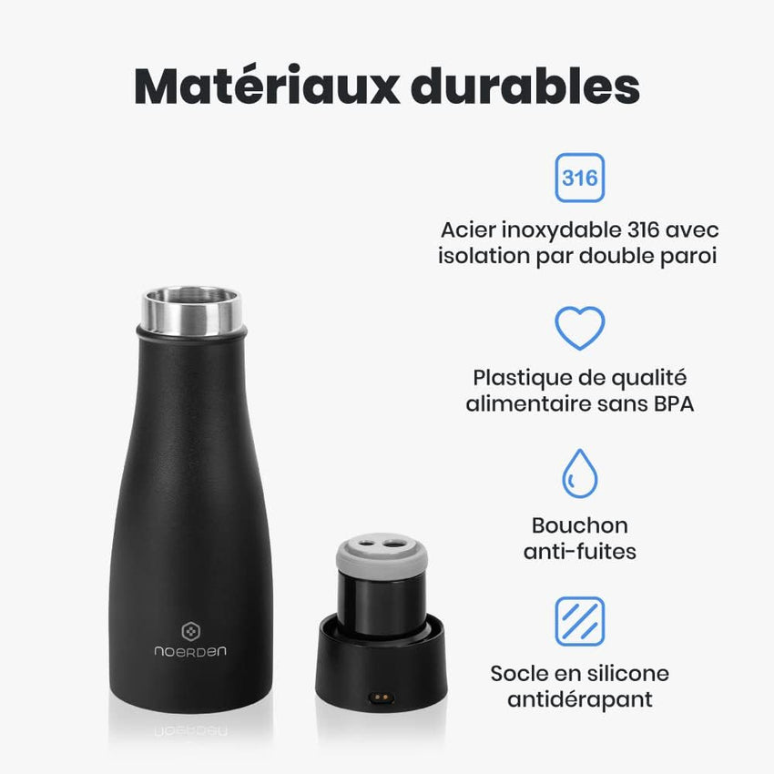 LIZ Smart Bottle 350ml - Black Smart Water Bottle LIZ 350