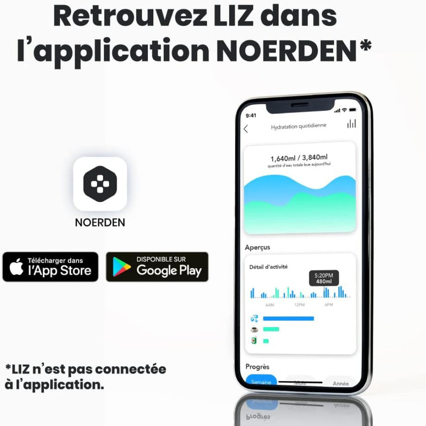 LIZ Smart Bottle 350ml - Black Smart Water Bottle LIZ 350