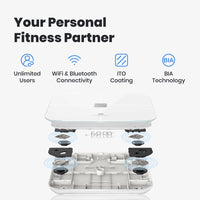 SENSORI Wi-Fi Smart Body Scale with User Auto-recognition to track heart rate and analyze body Black     PNS-0201-IN