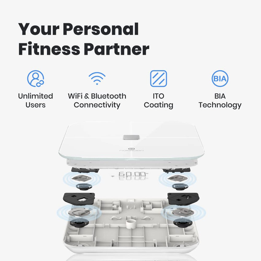 SENSORI Wi-Fi Smart Body Scale with User Auto-recognition to track heart rate and analyze body Black     PNS-0201-IN