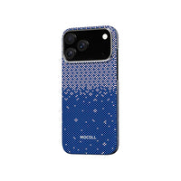 Mocoll iPhone 17 Pro Max: Kevlar Magnetic Case with Floral Cascade Design - Blue