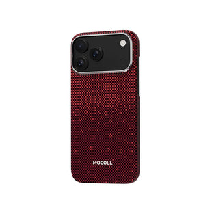 Mocoll iPhone 17 Pro Max: Kevlar Magnetic Case with Floral Cascade Design - Red