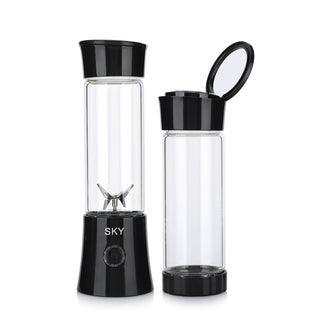 Skykey 480 Ml USB Rechargeable Juicer Bottle With 6 Blades Stainless Steel Glass White 2000 mAh Battery Black Edition - ZDK-C8 Black