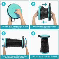 Skykey Adjustable Height Folding Telescopic Chair 400 Lbs Load Collapsible Camping Stool Green - FOLDCHAIR101-GN