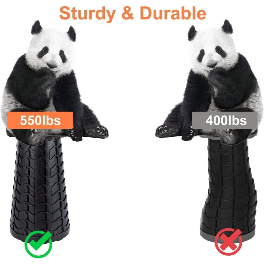 Skykey Adjustable Height Folding Telescopic Chair 400 Lbs Load Collapsible Camping Stool Green - FOLDCHAIR101-GN