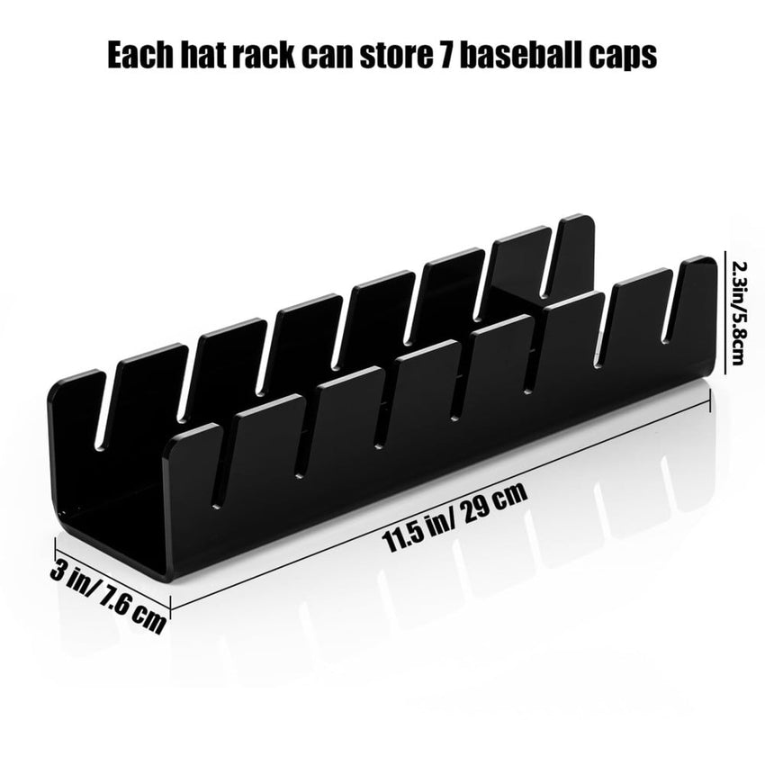 Skykey Cap Storage Organizer Acrylic Baseball Cap Display 7-Slot Transparent Stand - CAPSORG101