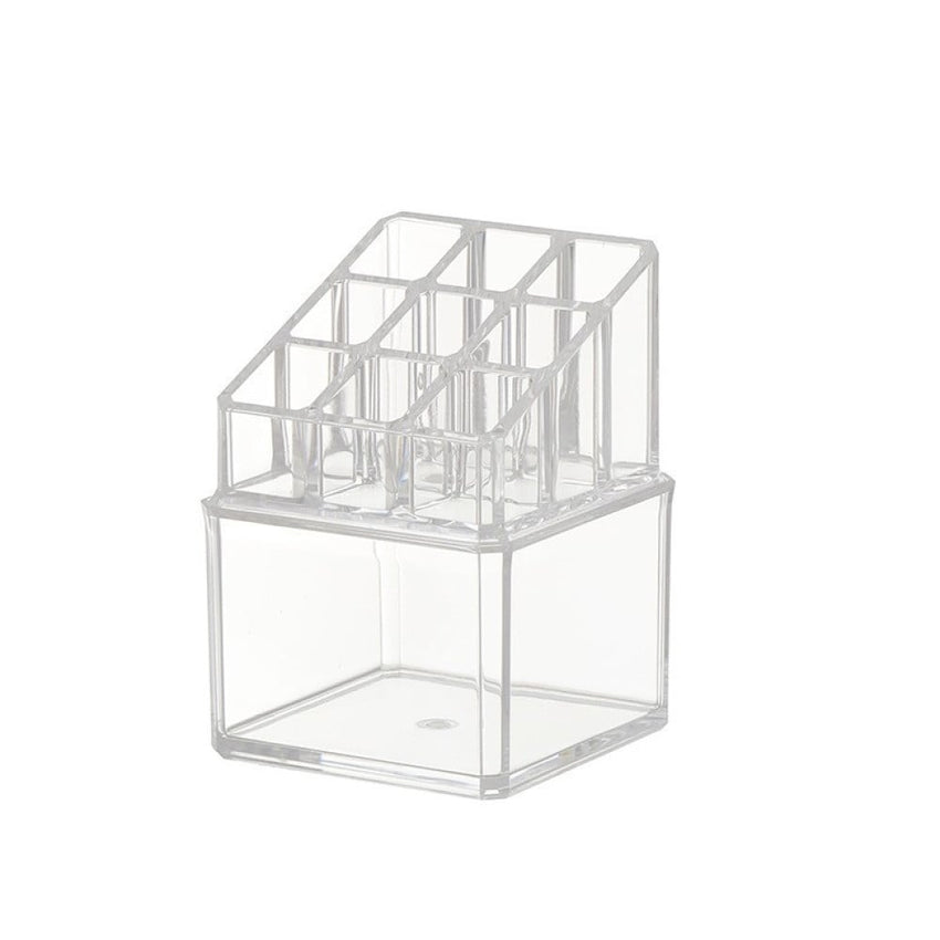 Skykey Clear Makeup Storage Organizer 9-Grid Lipstick Holder Nail Polish Rack PS Material - QY-2711