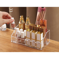Skykey Clear Makeup Storage Organizer 9-Grid Lipstick Holder Nail Polish Rack PS Material - QY-2711
