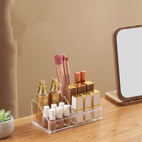 Skykey Clear Makeup Storage Organizer 9-Grid Lipstick Holder Nail Polish Rack PS Material - QY-2711