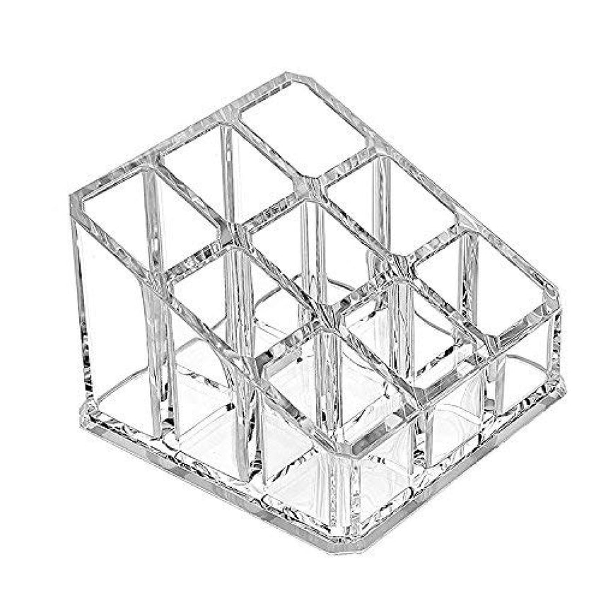 Skykey Clear Makeup Storage Organizer 9-Grid Lipstick Holder Nail Polish Rack PS Material - QY-2711