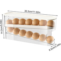 Skykey Egg Storage Box Automatic Rolling Rack 2-Layer 12-Egg Capacity Transparent Design - EGGBOX102