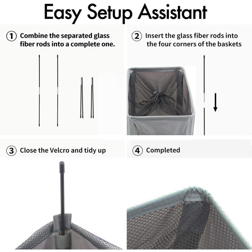 Skykey Foldable Rolling Laundry Basket Light Grey Waterproof Sorter On Wheels Tall Dirty Clothes Hamper - Laundry Basket One-Grid-Light Grey