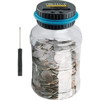 Skykey Large Digital Piggy Bank 1.8 L Coin Counter Money Jar With LCD Display For All Kuwait Coins - DCOINC101