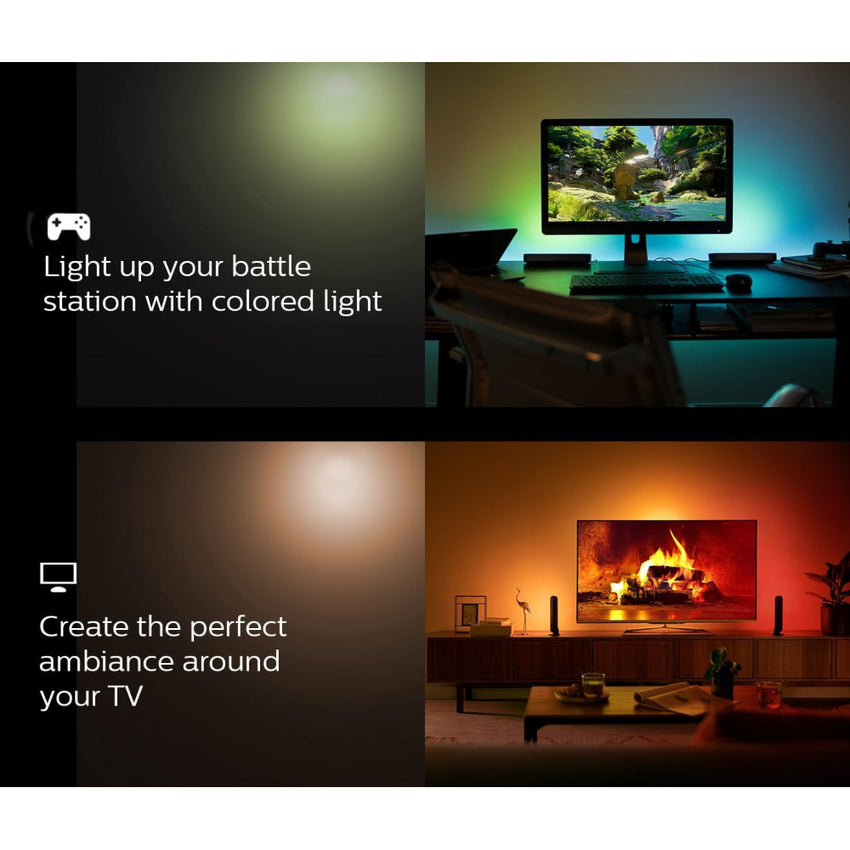 Skykey LED Light Bar RGB Smart Atmosphere Lamp 2 Pcs Dimmable Color Changing With Music Sync Alexa & Google Assistant Compatible Wi-Fi App Control - ALEDLG101