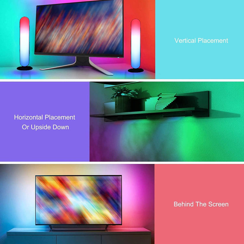 Skykey LED Light Bar RGB Smart Atmosphere Lamp 2 Pcs Dimmable Color Changing With Music Sync Alexa & Google Assistant Compatible Wi-Fi App Control - ALEDLG101