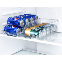 Skykey Organizer Box For Drink Cans Clear Plastic Refrigerator Storage 2 Pack Fits 10 Cans - QY-1690