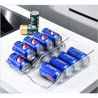 Skykey Organizer Box For Drink Cans Clear Plastic Refrigerator Storage 2 Pack Fits 10 Cans - QY-1690