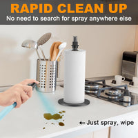 Skykey Paper Towel Holder With Spray Bottle Center 2-in-1 Tension Arm Non-Slip Weighted Base Countertop Black For Kitchen and Bathroom - PTH-2-1 Black