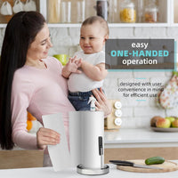 Skykey Paper Towel Holder With Spray Bottle Center 2-in-1 Tension Arm Non-Slip Weighted Base Countertop Stainless Steel For Kitchen and Bathroom - PTH-2-1 Stainless Steel