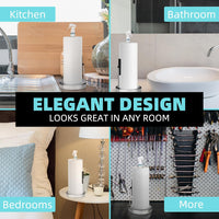 Skykey Paper Towel Holder With Spray Bottle Center 2-in-1 Tension Arm Non-Slip Weighted Base Countertop Stainless Steel For Kitchen and Bathroom - PTH-2-1 Stainless Steel