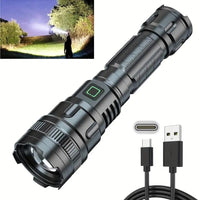 Skykey Power LED Waterproof Flashlight Torch 5000 Lm USB-C Rechargeable Tactical Hunting Light With Battery Indicator - FLASHLT101