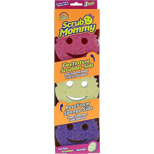Skykey Scrub Mommy Dual Sided Sponge Soft Absorbent Scratch-Free Scrubbing Pads 3-Pack - SH023