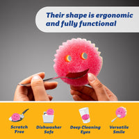 Skykey Scrub Mommy Dual Sided Sponge Soft Absorbent Scratch-Free Scrubbing Pads 3-Pack - SH023