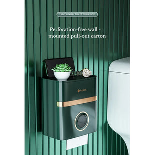 Skykey Tissue Box Toilet Paper Holder With Storage Compartment Green Design - TISSUEBOX101-GN