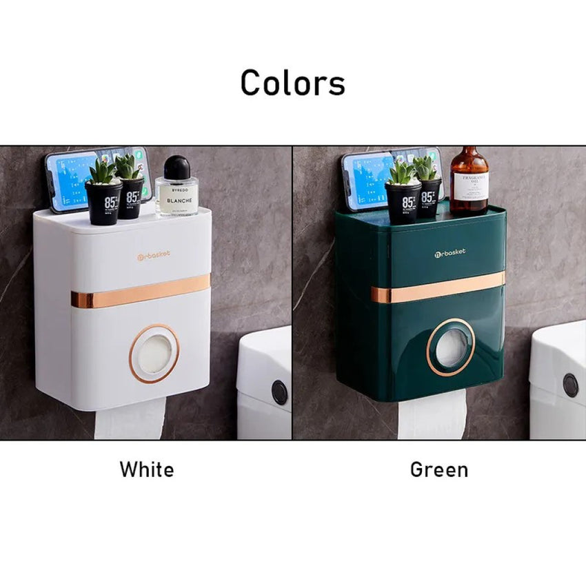 Skykey Tissue Box Toilet Paper Holder With Storage Compartment Green Design - TISSUEBOX101-GN