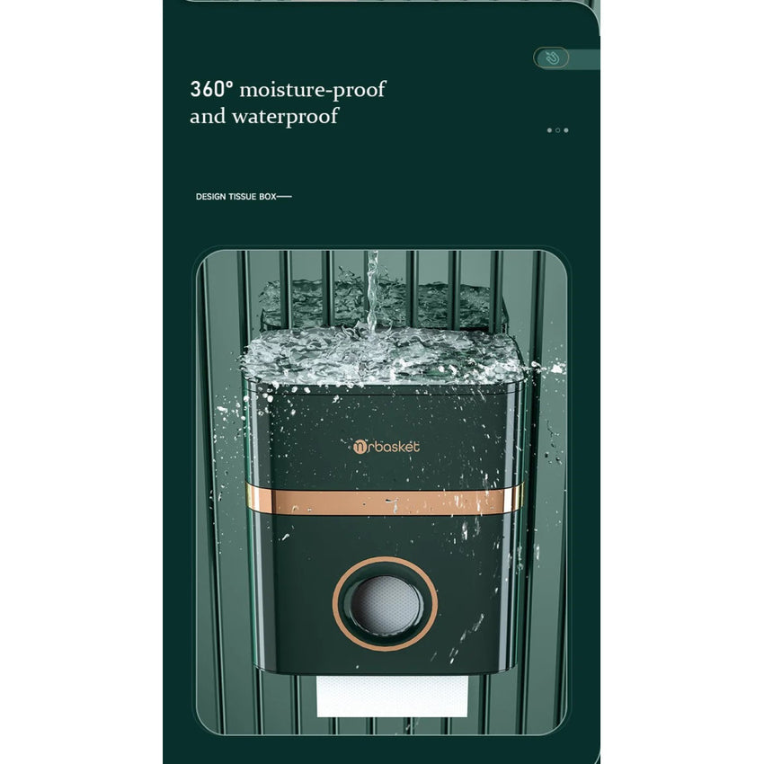 Skykey Tissue Box Toilet Paper Holder With Storage Compartment Green Design - TISSUEBOX101-GN
