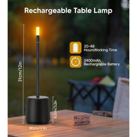 Skykey Touch Sensor Bar Table Lamp Rechargeable Modern LED Light Black - Modern LED Light Black