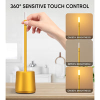 Skykey Touch Sensor Bar Table Lamp Rechargeable Modern LED Light Gold - Modern LED Light Gold