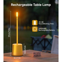 Skykey Touch Sensor Bar Table Lamp Rechargeable Modern LED Light Gold - Modern LED Light Gold