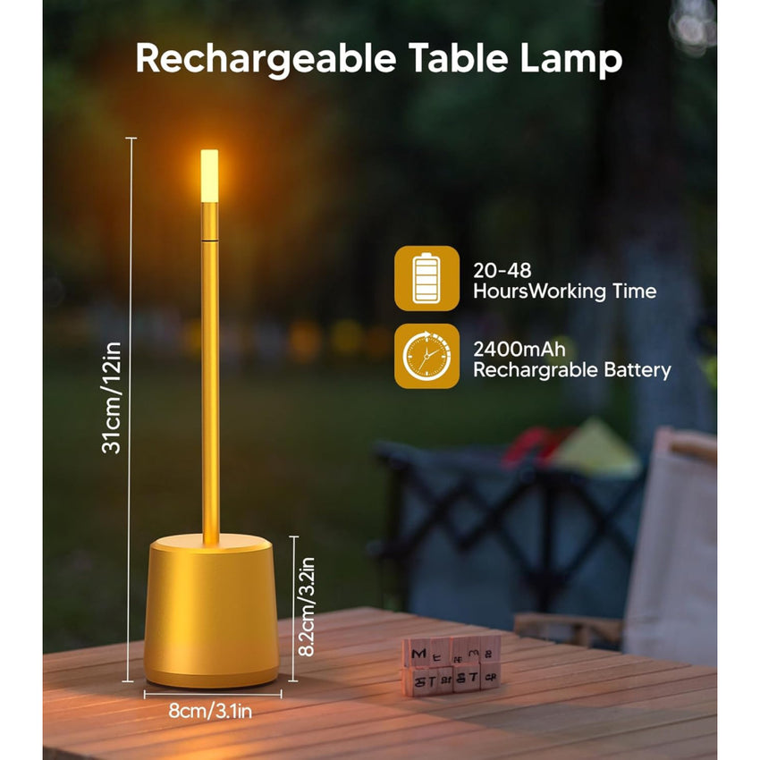 Skykey Touch Sensor Bar Table Lamp Rechargeable Modern LED Light Gold - Modern LED Light Gold