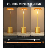 Skykey Touch Sensor Bar Table Lamp Rechargeable Modern LED Light Gold - Modern LED Light Gold