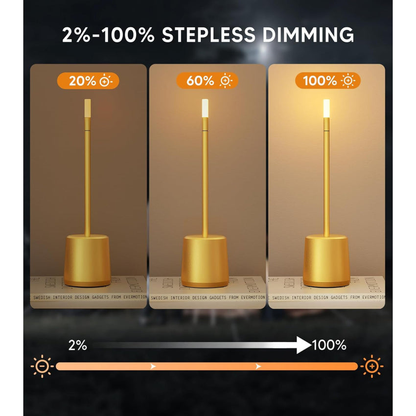 Skykey Touch Sensor Bar Table Lamp Rechargeable Modern LED Light Gold - Modern LED Light Gold