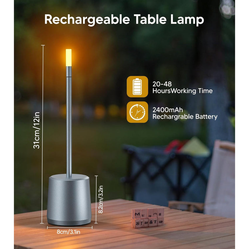 Skykey Touch Sensor Bar Table Lamp Rechargeable Modern LED Light Grey - Modern LED Light Grey